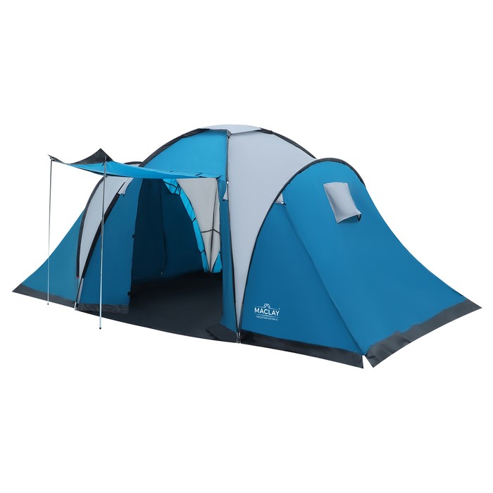 Палатка туристическая 6-местная maclay VOCATION EXTRA 6, 460×335×185 см, кемпинговая, двухслойная, с тамбуром, голубая