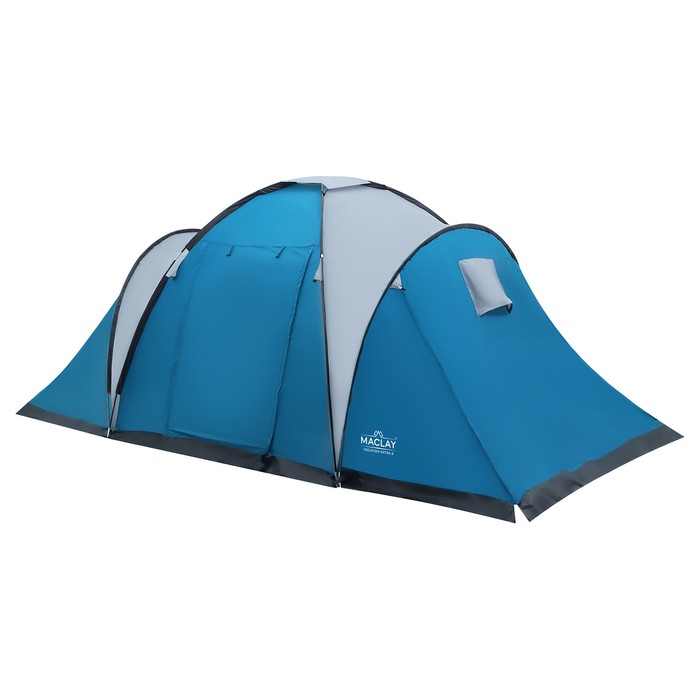 Палатка туристическая 6-местная maclay VOCATION EXTRA 6, 460×335×185 см, кемпинговая, двухслойная, с тамбуром, голубая
