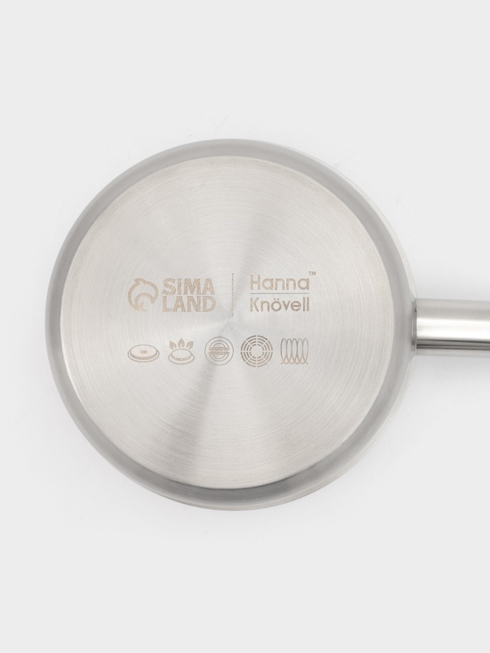 Ковш Hanna Knövell, 860 мл, d=14, h=5.5 см, с крышкой, толщина стенки 0.8 мм, индукция, нержавеющая сталь