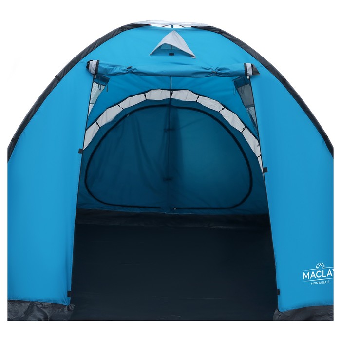 Палатка туристическая 5-местная maclay MONTANA 5, 490×310×160 см, кемпинговая, двухслойная, с тамбуром, голубая
