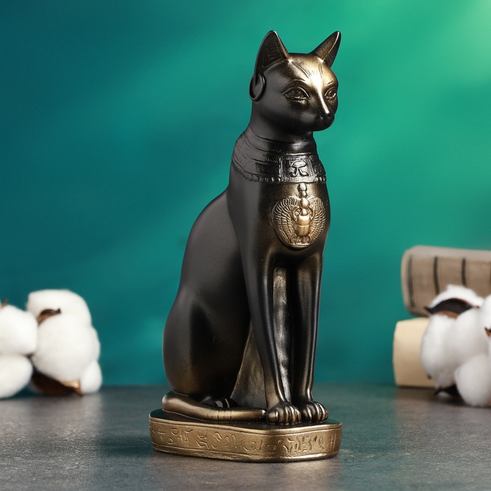Фигурка гипс «Кошка египетская», бронза, 11×20×7 см