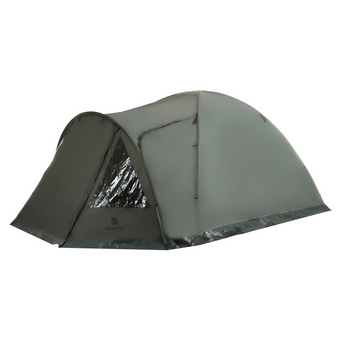 Палатка туристическая 4-местная maclay KAVKAZ 4, 360×250×140 см, трекинговая, двухслойная, с тамбуром, зелёная