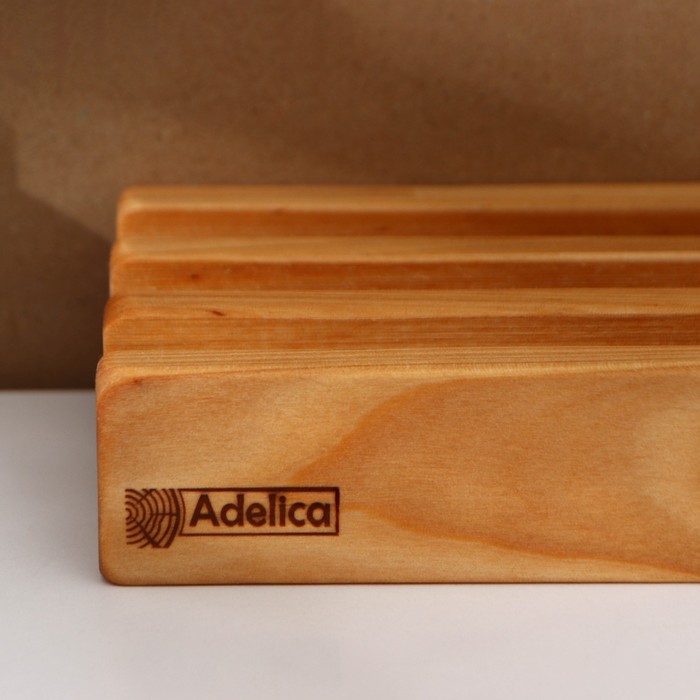 Набор деревянных разделочных досок на подставке Adelica, 3 шт.: 30×24, 22.5×18, 19×15 см, пропитаны минеральным маслом, берёза