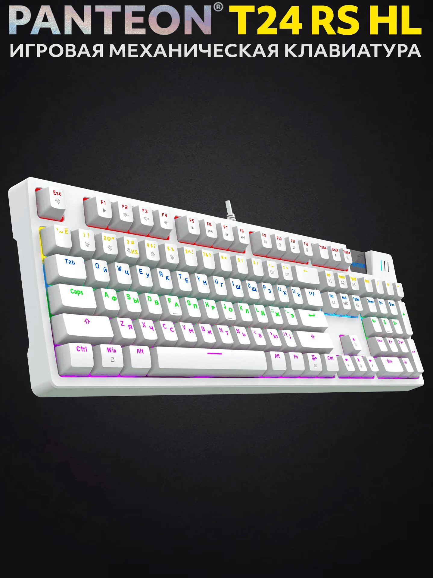 Механическая Клавиатура игровая проводная PANTEON T24 RS HL White (234)