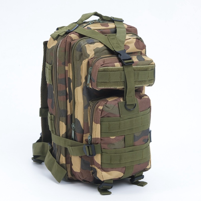Рюкзак тактический туристический Storm tactic, 30 л, с карманами, расцветка мультикам, зелёный