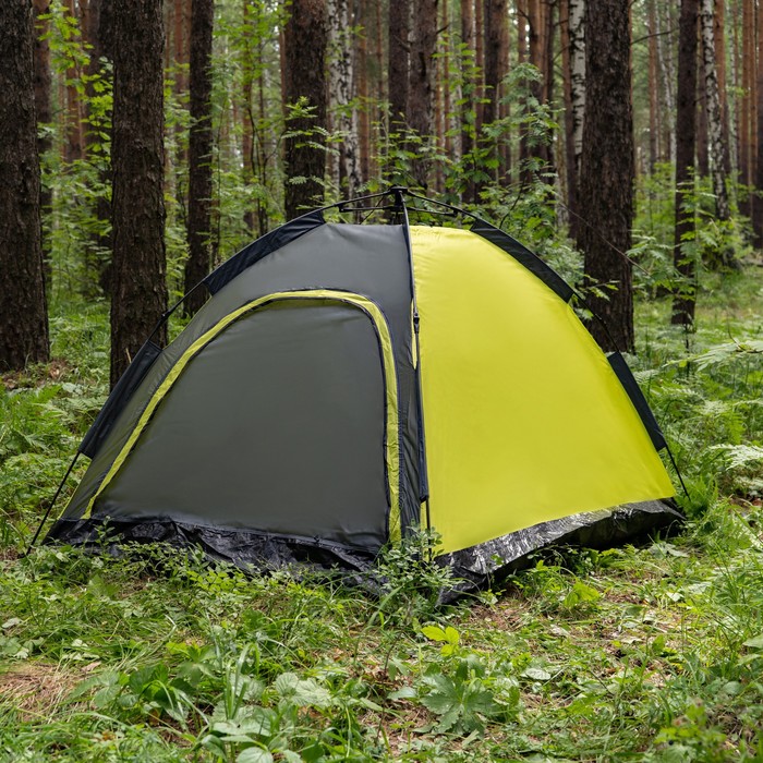 Палатка туристическая 4-местная maclay SWIFT 4, 255×255×150 см, автоматическая, трекинговая, однослойная, зелёная
