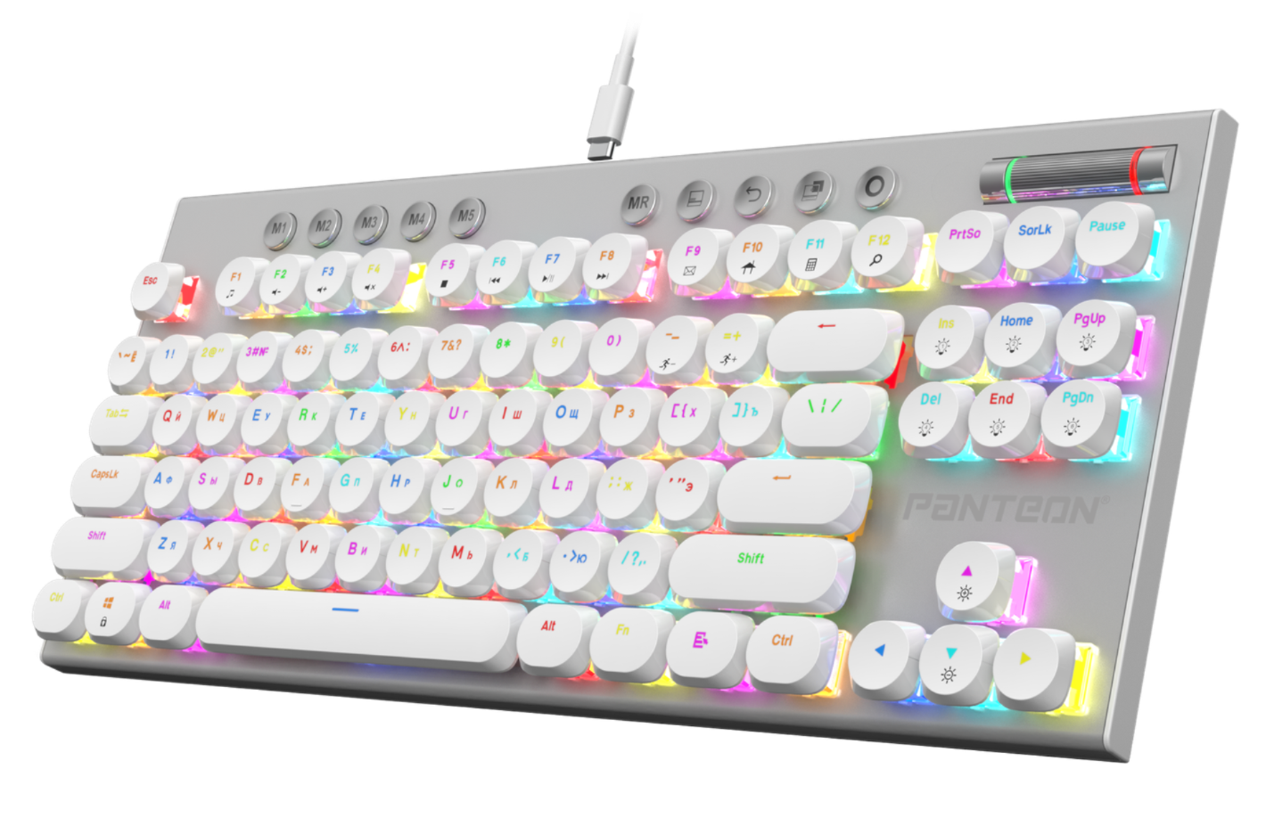 Механическая низкопрофильная клавиатура с FullRGB-подсветкой PANTEON T20 PRO CS HS White (51)