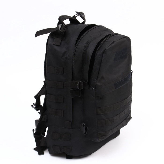 Рюкзак тактический туристический Storm tactic, 40 л, с карманами, однотонный, чёрный
