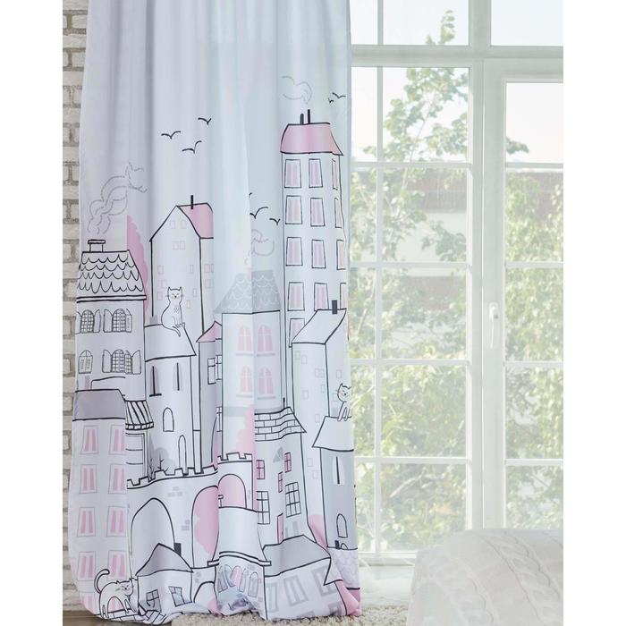 Шторы портьерные «Этель» Sweet home rose, 145×260 см, 2 шт., габардин