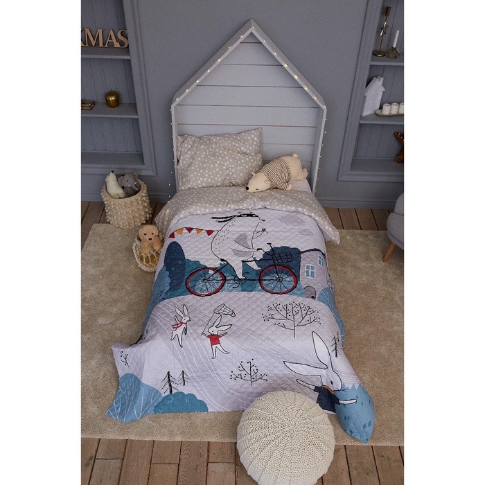 Покрывало 1.5-спальное «Этель» Brave bear, 145×210 см, микрофибра