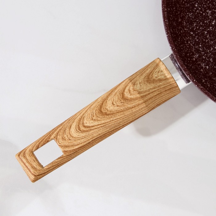 Сковорода Natural. Brown, d=22 см, ручка soft-touch, антипригарное покрытие, индукция, кованый алюминий, коричневая